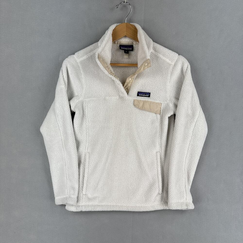 Patagonia Jacket Womens XS White Snap-T ReTool Fleece Pullover Polartec Outdoor